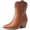 DREAM PAIRS Donna Stivali Cowboy Camperos Western Altezza Polpaccio Scarpe Stivaletti Texani,Size 38,Marrone,SDAB2302W-E