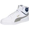 PUMA Shuffle Mid, Scarpe da Ginnastica Basse Unisex-Adulto, White Concrete Gray Persian Blue Gold, 41 EU