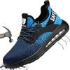 Mitudidi 44 Scarpe Antinfortunistiche Leggere Uomo Donna Scarpe da Lavoro Uomo Comode Traspiranti Antiscivolo Antinfortunistica Scarpe Antinfortunistiche Uomo con Punta in Acciaio Unisex Blu
