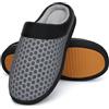 Mishansha Pantofole Uomo Invernali Ciabatte Donna Invernali da Casa Ciabatte Pelose Calde Memory Foam Babbucce Scuro Grigio, Gr.41 EU