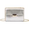QUEEN HELENA Borsa a Spalla con Tracolla Regolabile Clutch Elegante Donna M1057 (Argento)