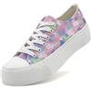 maxvinci Scarpe di Tela da Donna Scarpe da Ginnastica a Piattaforma Lace Up Pumps Plimsolls Moda Sneakers Low Top Casual Canvas Scarpe da Tennis per Le Donne