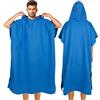 Cozary Surf Poncho Microfibra - Poncho da Bagno Donna e Uomo - Poncho Asciugamano per Adulti con Tasca con Cappuccio per Spiaggia e Sport Acquatici - Asciugatura Rapida e Compatto (Blu Scuro, Grande)