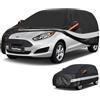 Holthly 10 strati Telo Copriauto per Ford Fiesta(1989-2025),100% copertura auto impermeabile,Telo Copri Auto per Esterno,impermeabile,protezione UV,antivento,antipolvere