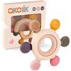 akolik Neonato Dentizione Giocattoli Regalo, Anello in Silicone per Massaggio Gengive da 3 6 9 12 Mesi, Giochi Sensoriali in Grado Alimentare per 1 Anno, Giocattoli da Bagno per Bambini