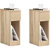 SoBuy 2 Comodino Sottile comodino per camera da letto con cassetto e ripiano comodini per camera da letto e soggiorno Tavolino divano Naturale L20 x P35 x A60 cm FBT111-Nx2