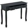 [en.casa] Tavolo Consolle a 3 Cassetti Mobile Contenitore Vintage con Gambe in Legno di Pino per Soggiorno Corridoio Ingresso Toeletta per Camera da Letto - Nero