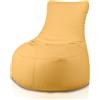 Bepouf - Poltrona a Sacco con Schienale Alto in Ecopelle con Imbottitura in Palline di Polistirolo, Poltrona a Sacco adatta per Camera e Salotto - Dimensione Grande 85x80, Colore Giallo Senape