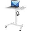 BONTEC Scrivania per Computer da Scrivania per PC con Ruote Porta computer scrivania Regolabile in Altezza da Tavolo per Computer ad Angolo Angolare Tavolo Bianco 65×45 cm