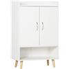 HOMCOM Mobile Scarpiera Salvaspazio in Legno Bianco con Ripiano Aperto, Armadio Scarpiera di Design per Ingresso, 60x30x92cm