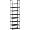WOLTU Scarpiera, Porta Scarpe a 8 Livelli, Scaffale Stretto per Corridoio/Soggiorno/Corridoio, Struttura in Metallo, Ripiani Compatti e Rimovibili, 41x28x140cm, Nero