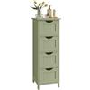 VASAGLE Mobile da Bagno, Cassettiera, Armadio Autoportante, con 4 Cassetti, 30 x 30 x 82 cm, per Bagno, Soggiorno, Sala da Pranzo, Cucina, Stile Moderno, Verde Alloro LHC040C02