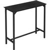 EUGAD Tavolo da Bar Salvaspazio, Tavolo Alto da Cucina Stretto, per Home Bar, Bistrot, Penisola Cucina, Piano in Legno, Telaio in Metallo, Nero, 100x40x100 cm