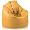 Bepouf - Pouf a Sacco Morbido in Ecopelle con Imbottitura in Palline di Polistirolo, Poltrona a Sacco Adatta per Camera e Salotto - Dimensione Giga 140x100, Colore Giallo Senape