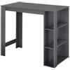 [en.casa] Bancone Tavolo Alto da Bar 120 x 60 x 105,5 cm Penisola Cucina con 3 Ripiani - Grigio Scuro