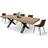 PAZZO DESIGN Tavolo Allungabile Elisa, Tavolo Soggiorno, Tavolo Cucina, Gambe Incrociate X Nere, Made in Italy, Rovere Rustico, 160x90x76 cm - id_1997-N