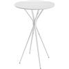 VASAGLE Tavolino da Bar, Tavolino da Cucina, Tavolo Alto Rotondo, Struttura in Metallo, 60 x 60 x 105 cm, per Soggiorno, Moderno, Montaggio Facile, Bianco Nuvola e Bianco Opaco LBT024W01