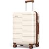 Vipbox Valigie Rigide Media 65cm (3 ANNI DI SERVIZIO VIP) Espandibile Policarbonato Ultra Leggera Trolley da Viaggio Durevole Valigia con Chiusura TSA e 4 Ruote, Bianco Elegante