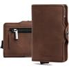 Bronzi Portafoglio Porta Carte Credito - Portafoglio Uomo Slim Portacarte uomo - Mini Porta Tessere - Protezione RFID - Design Smart Italiano Scatola Regalo inculsa (Pelle, Marrone Testa Di Moro)