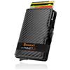 Bronzi® Portafoglio Uomo Slim Piccolo | Portacarte Uomo Donna Portatessere Porta Carte Di Credito | Portafogli Mini Protezione RFID con Portamonete | Box Regalo - Brand Italiano