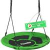 ZERRO Altalena a Nido Ø 100 cm, Portata 150 kg Regolabile da Esterno/Interno Rotonda per Bambini e Adulti da Giardino,Verde