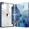 Fintie Custodia ibrida sottile per iPad Mini 5 2019 / iPad Mini 4, custodia antiurto con guscio posteriore trasparente per iPad Mini 5a generazione da 7,9, effetto marmo oceano