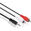 HDSupply LP-AC030-005 Cavo di estensione stereo audio 2x RCA maschio a 3,5 mm Maschio 0,50 m, nero