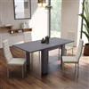 DEGHI Tavolo allungabile 90-180x90 cm in legno color ardesia - Bess