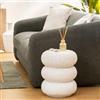 DEGHI Tavolino rotondo 35 cm bianco in ossido di magnesio effetto terrazzo - Rhio