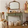 DEGHI Consolle 100x80h cm in legno verde e naturale con 2 cassetti soft close - Charlotte