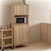 DEGHI Credenza 60x175h cm in legno effetto rovere naturale con 4 ante - Nathur