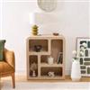 DEGHI Credenza 75x85h cm in legno effetto pietra beige con 4 ripiani - Taisha