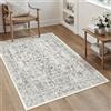 HUGEAR Vintage Tappeto Salotto Nero Tappeti 90x150cm Soggiorno Antiscivolo Lavabile in Lavatrice Tapette Camera da Letto Sala Ufficio Bambina Bambino Pelo Corto Grande Carpet