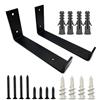 ZWFSDM 2 staffe per mensole industriali, staffe per mensole resistenti, per scaffalature, in metallo nero, staffe da parete con labbro, per mensole in legno, con raccordi,