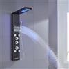 KINKIBOS Pannello doccia termostatico a torre con LED, colonna doccia a 6 modalità con pioggia e cascata, 2 modalità di getto, doccetta e beccuccio per vasca da bagno, pannello doccia in acciaio inox
