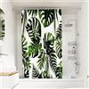 Croydex Tenda da doccia con motivo foglie verdi botaniche - 100% poliestere con orlo zavorrato, lavabile in lavatrice e rivestita con Proseal per idrorepellenza, 1800 x 1800 mm