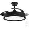 Cecotec Ventilatore da soffitto con luce e pale retrattili Energysilence Aero 4200 Invisible Black. 30W, motore CC, diametro 42, timer, 6 velocità, telecomando e modalità inverno-estate