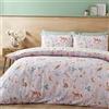Catherine Lansfield Enchanted Twilight Animals - Set copripiumino matrimoniale reversibile con federe, colore: lilla