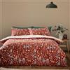 Catherine Lansfield Enchanted Twilight Animals - Set copripiumino singolo reversibile con federa, arancione bruciato