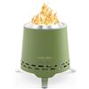 Onlyfire 16,5 cm Braciere Senza Fumo da Tavolo, Focolare Portatile con Staffa per Vaso e Borsa da Trasporto, Bruciatura a Legna e a Pellet, per Campeggio all'aperto Patio, Acciaio Inox, Verde