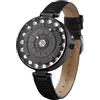 EUTOUR Orologio Magnetico da Donna Cuscinetto a Sfera 3ATM Impermeabile Diamanti Moda Semplice Quarzo Orologi da Polso da Donna 40mm Cinturino in vera pelle Nero