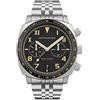Spinnaker Mens 42mm Hull California Chronograph Vintage Black Quartz Watch with Stainless Steel Bracelet SP-5092-11