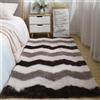 Treer Tappeto Salotto Moderno 200x300 Pelo Lungo, Eleganza Tappeto Peloso Soggiorno Antiscivolo Tappeti Pelosi Camera da Letto Morbido e Soffice (50 * 160cm,Onde Marroni)