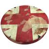 LZQPOEAS Coprisedia rotondo per sgabello da bar con stampa vintage Union Jack, in morbido velluto, con elastico lavabile, copertura rimovibile per sgabelli rotondi da bar