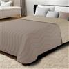Bifulco Biancheria Malika Home Copriletto Trapuntato Matrimoniale Double Face 245x265 cm - Trapuntino Primaverile Estivo in Microfibra 100% Poliestere - Made in Italy, Imbottitura 100gr/mq (Beige/Tortora)