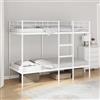 vidaXL Letto a Castello Senza Materasso Bianco 90x190 cm in Acciaio