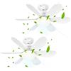 081 Store - 2 PEZZI Ventilatore da Soffitto con Luce e Telecomando, Lampadario con Ventilatore da Soffitto, E27 Plafoniera Led Soffitto Silenziosa per Cucina Soggiorno (52CM)