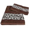 Tex family Set Asciugamani Spugna Jacquard 1+1 Viso e ospite MACULATO Marrone Sacco Washy