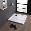 Kiamami Valentina - Piatto Doccia Quadrato 80x80 cm Slim Acrilico e ABS Bianco Spessore 4 cm AntiGraffio AntiGraffio Salvaspazio Reversibile Installazione Filo Pavimento | Alba