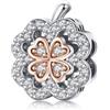 Rimgoris 925 Charm in argento sterling per donne Bracciali Collana San Patrizio Oro Rosa Quadrifoglio Portafortuna Dangle Charms Regali